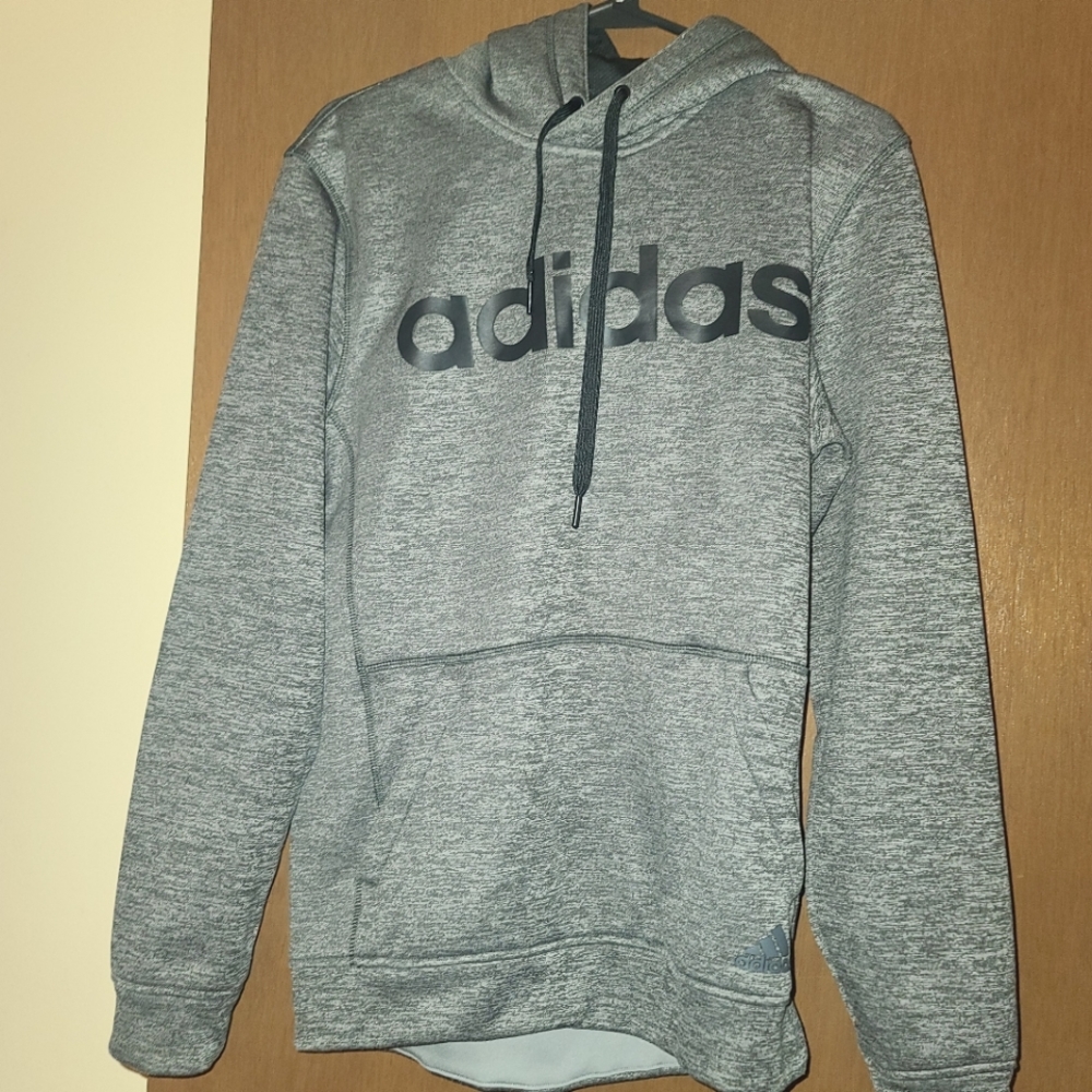 Adidas small gray hoodie, fleece inside